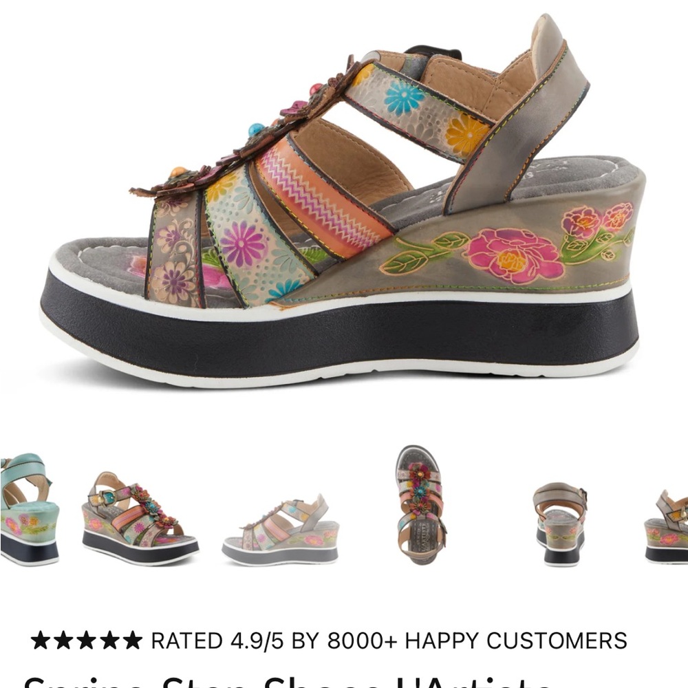 Floral Embellished Wedge Sandals